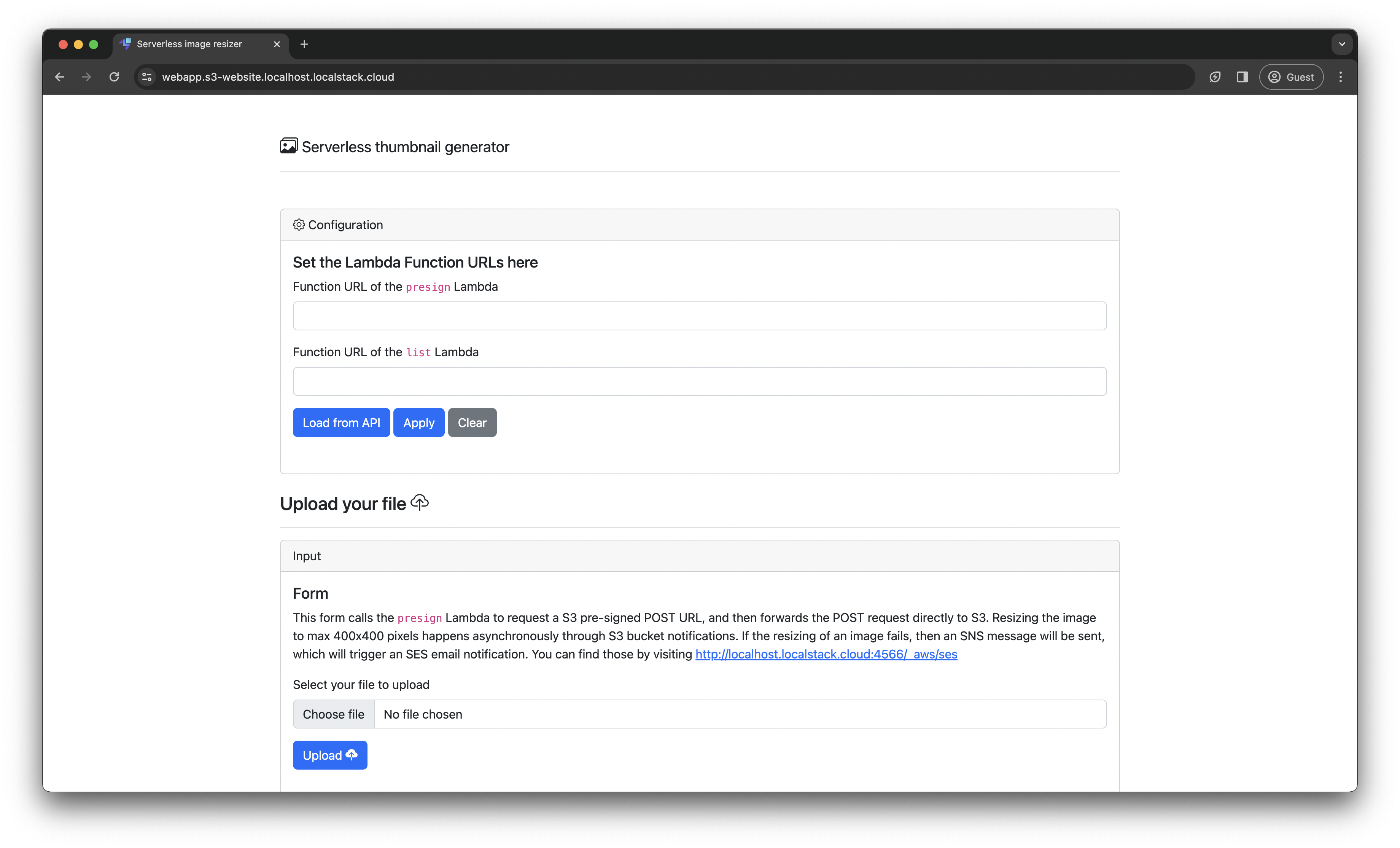 Serverless image resizer application